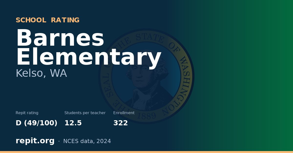 Barnes Elementary, Kelso, WA — Repit school rating D (49/100)