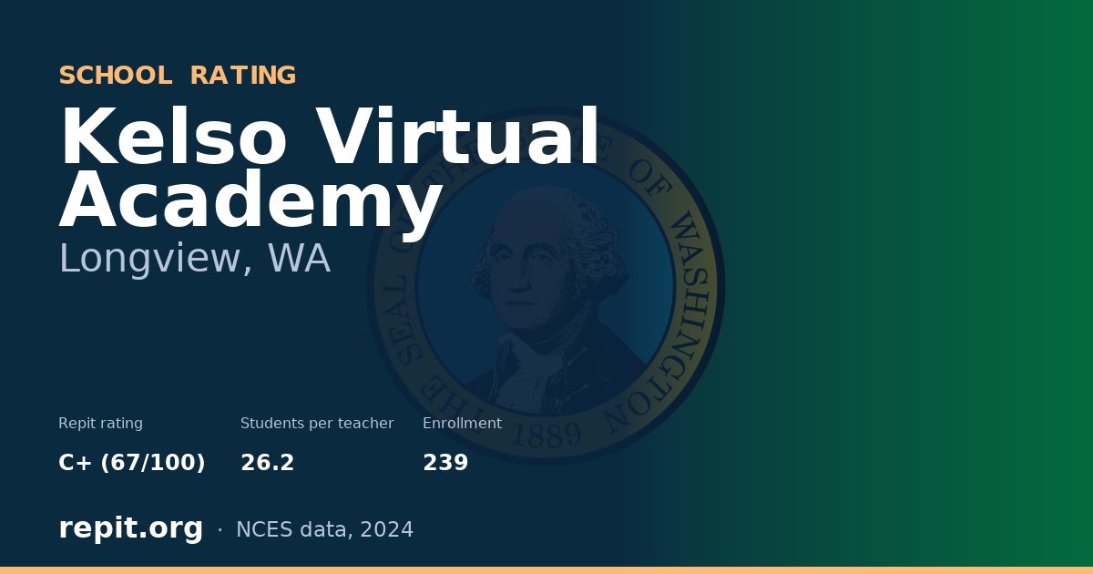 Kelso Virtual Academy, Longview, WA — Repit school rating C+ (67/100)