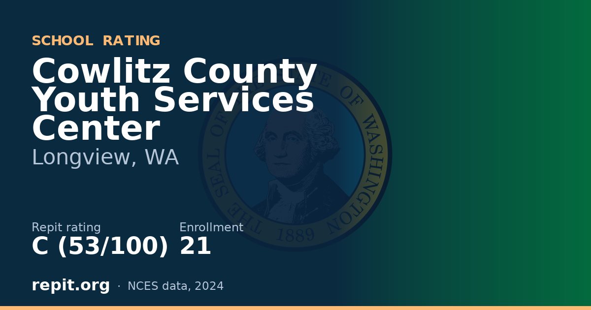 Cowlitz County Youth Services Center, Longview, WA — Repit school rating C (53/100)