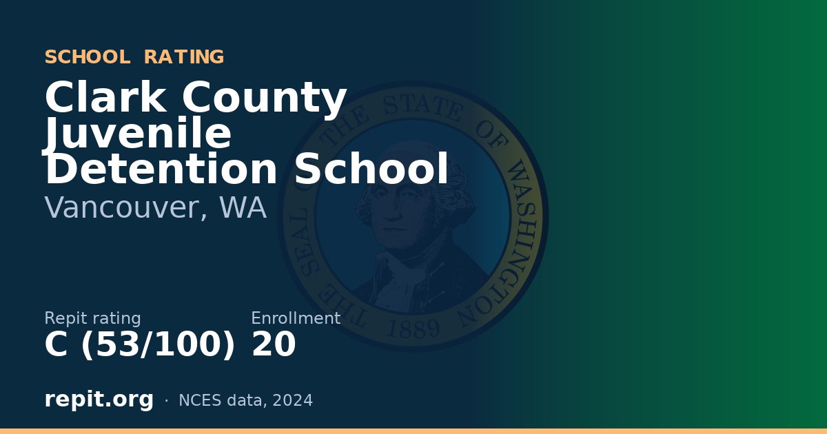 Clark County Juvenile Detention School, Vancouver, WA — Repit school rating C (53/100)