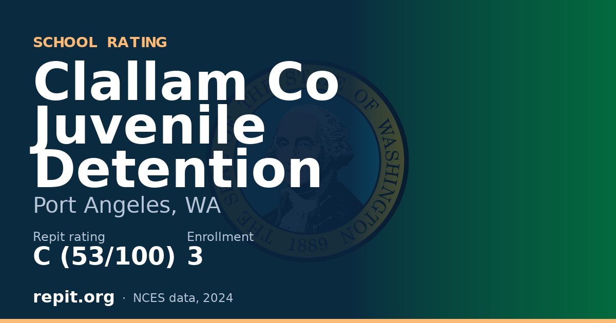 Clallam Co Juvenile Detention, Port Angeles, WA — Repit school rating C (53/100)