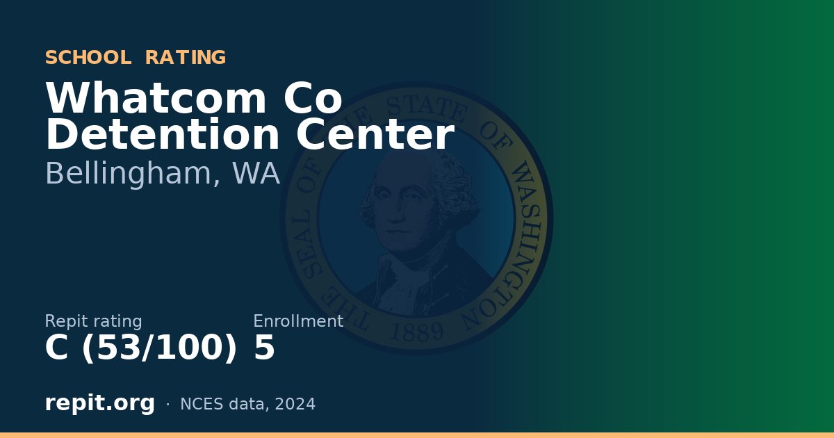 Whatcom Co Detention Center, Bellingham, WA — Repit school rating C (53/100)