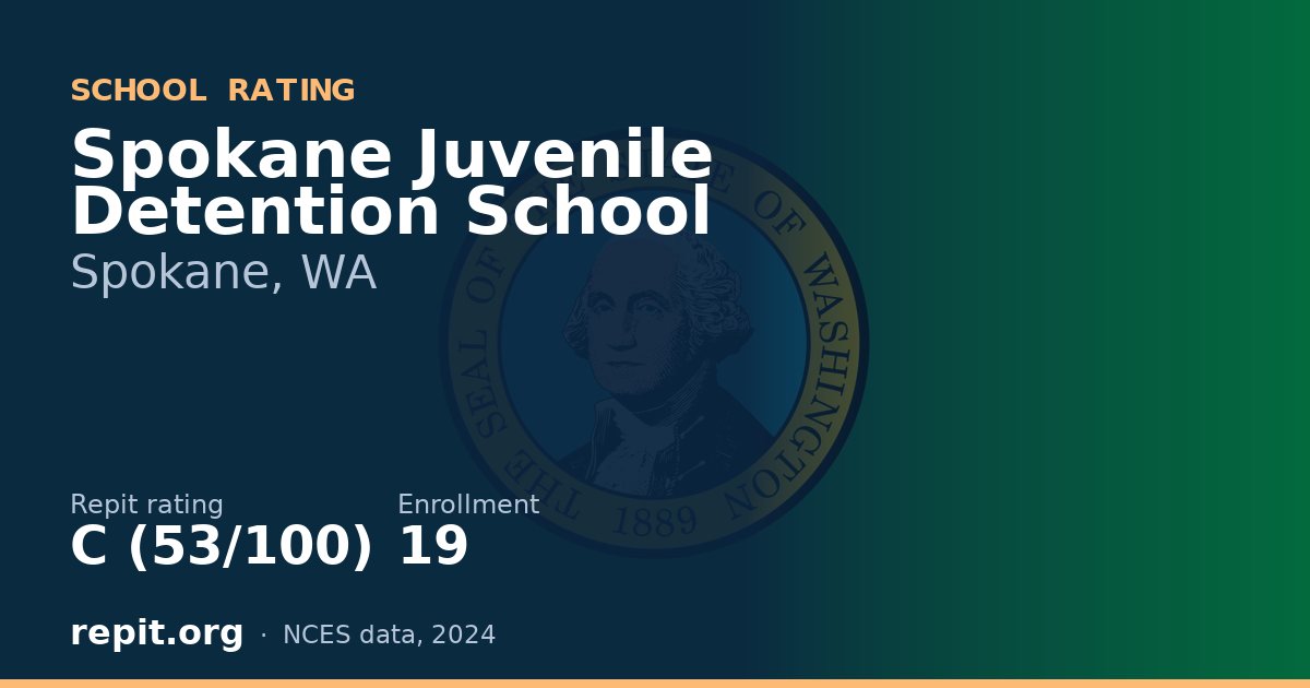 Spokane Juvenile Detention School, Spokane, WA — Repit school rating C (53/100)