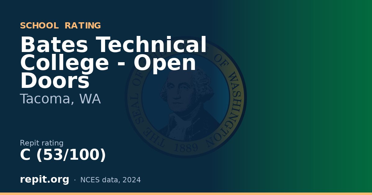 Bates Technical College - Open Doors, Tacoma, WA — Repit school rating C (53/100)