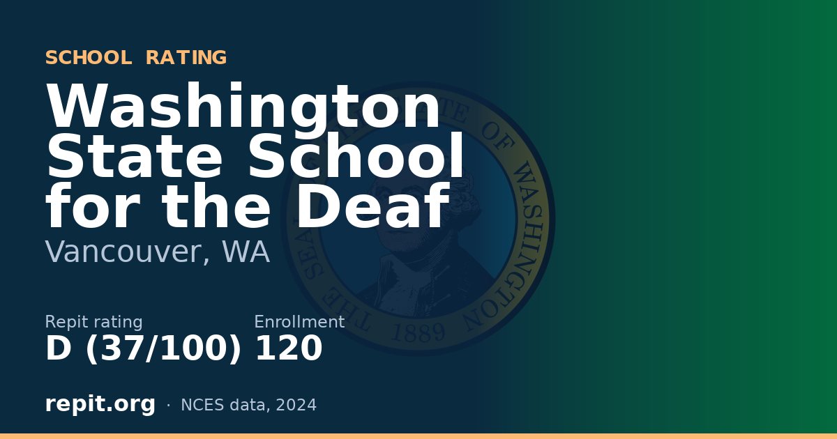 Washington State School for the Deaf, Vancouver, WA — Repit school rating D (37/100)