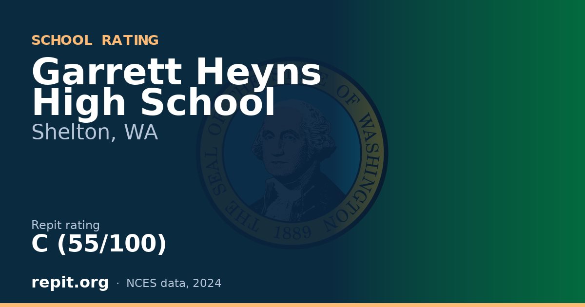 Garrett Heyns High School, Shelton, WA — Repit school rating C (55/100)