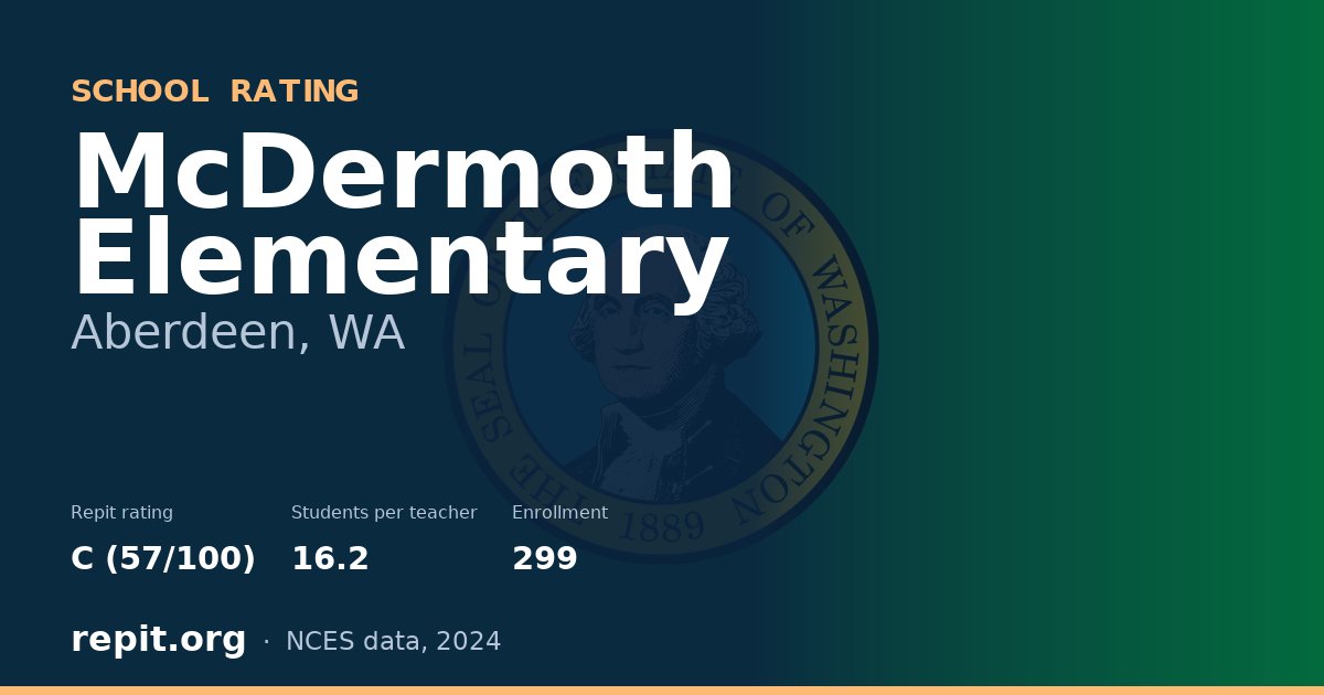 McDermoth Elementary, Aberdeen, WA — Repit school rating C (57/100)
