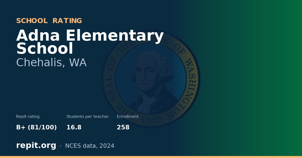 Adna Elementary School, Chehalis, WA — Repit school rating B+ (81/100)