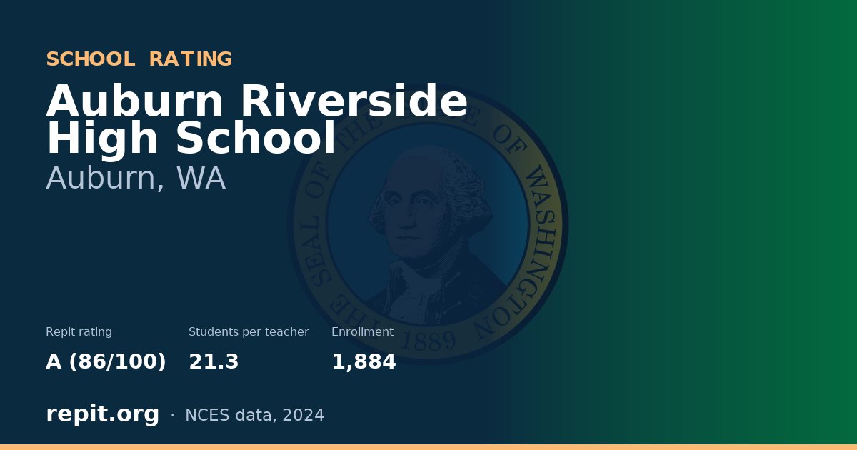 Auburn Riverside High School, Auburn, WA — Repit school rating A (86/100)