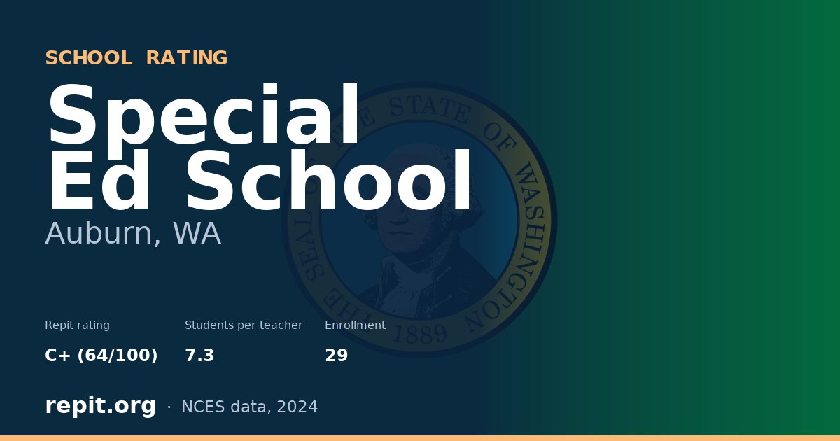 Special Ed School, Auburn, WA — Repit school rating C+ (64/100)
