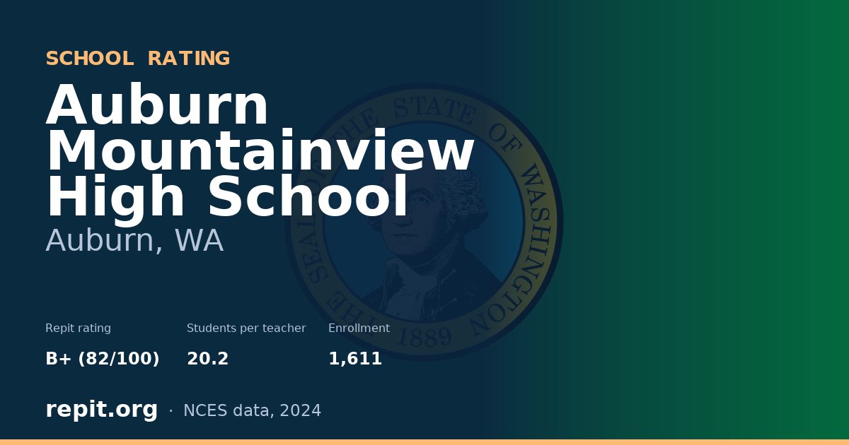 Auburn Mountainview High School, Auburn, WA — Repit school rating B+ (82/100)