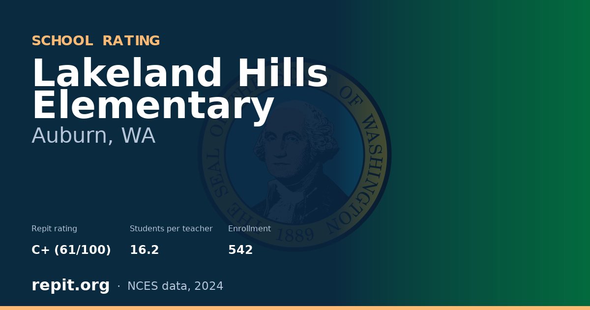 Lakeland Hills Elementary, Auburn, WA — Repit school rating C+ (61/100)