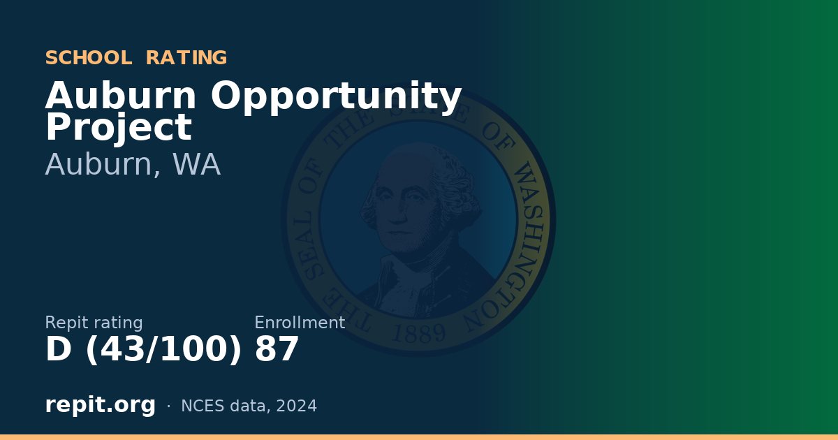 Auburn Opportunity Project, Auburn, WA — Repit school rating D (43/100)