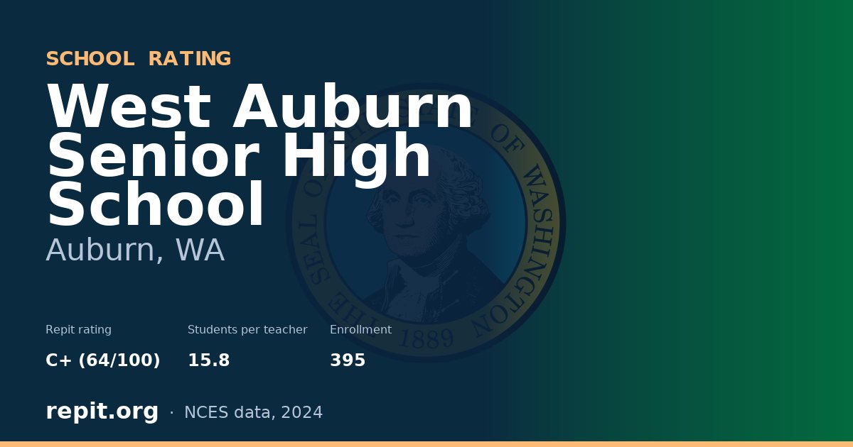 West Auburn Senior High School, Auburn, WA — Repit school rating C+ (64/100)