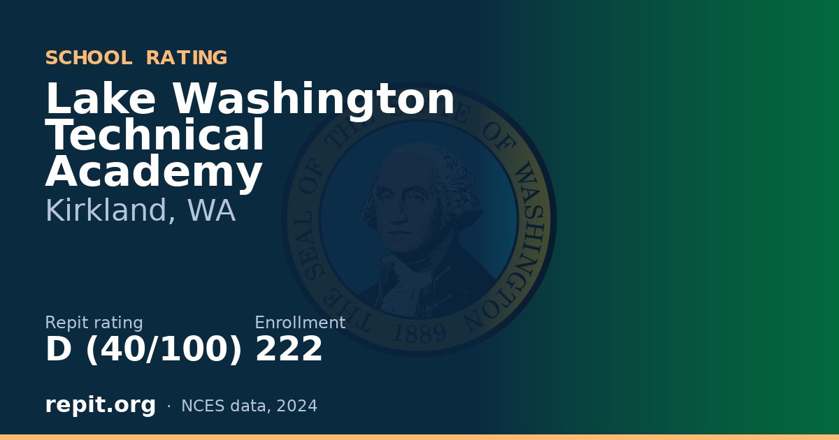 Lake Washington Technical Academy, Kirkland, WA — Repit school rating D (40/100)