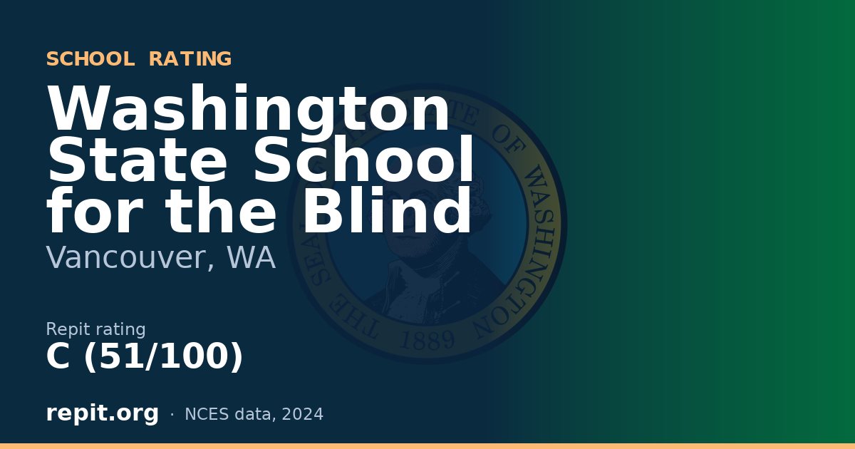 Washington State School for the Blind, Vancouver, WA — Repit school rating C (51/100)