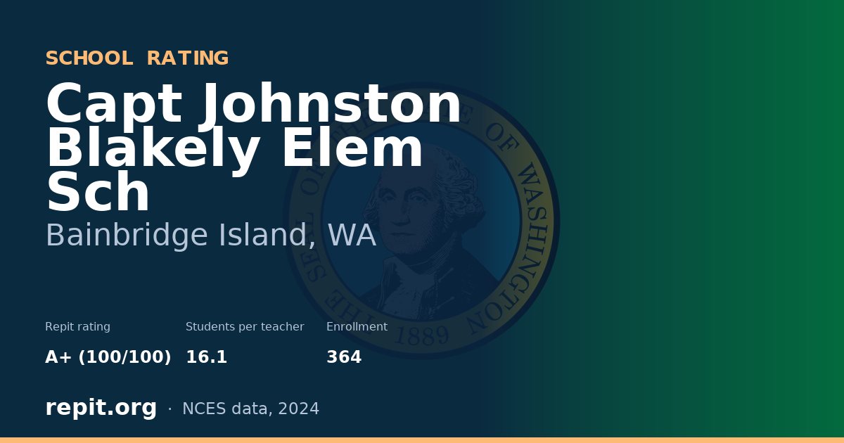 Capt Johnston Blakely Elem Sch, Bainbridge Island, WA — Repit school rating A+ (100/100)