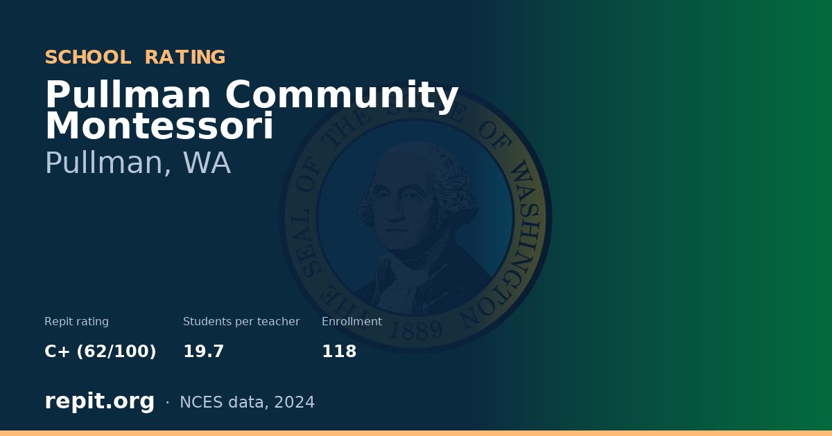 Pullman Community Montessori, Pullman, WA — Repit school rating C+ (62/100)