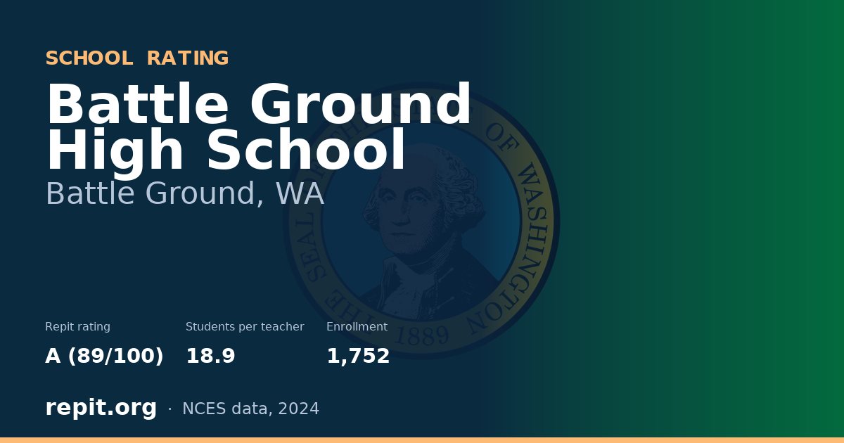 Battle Ground High School, Battle Ground, WA — Repit school rating A (89/100)