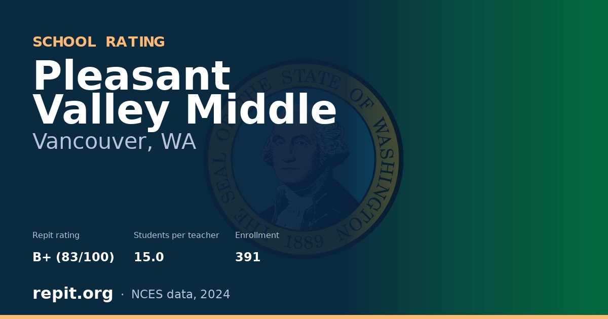 Pleasant Valley Middle, Vancouver, WA — Repit school rating B+ (83/100)