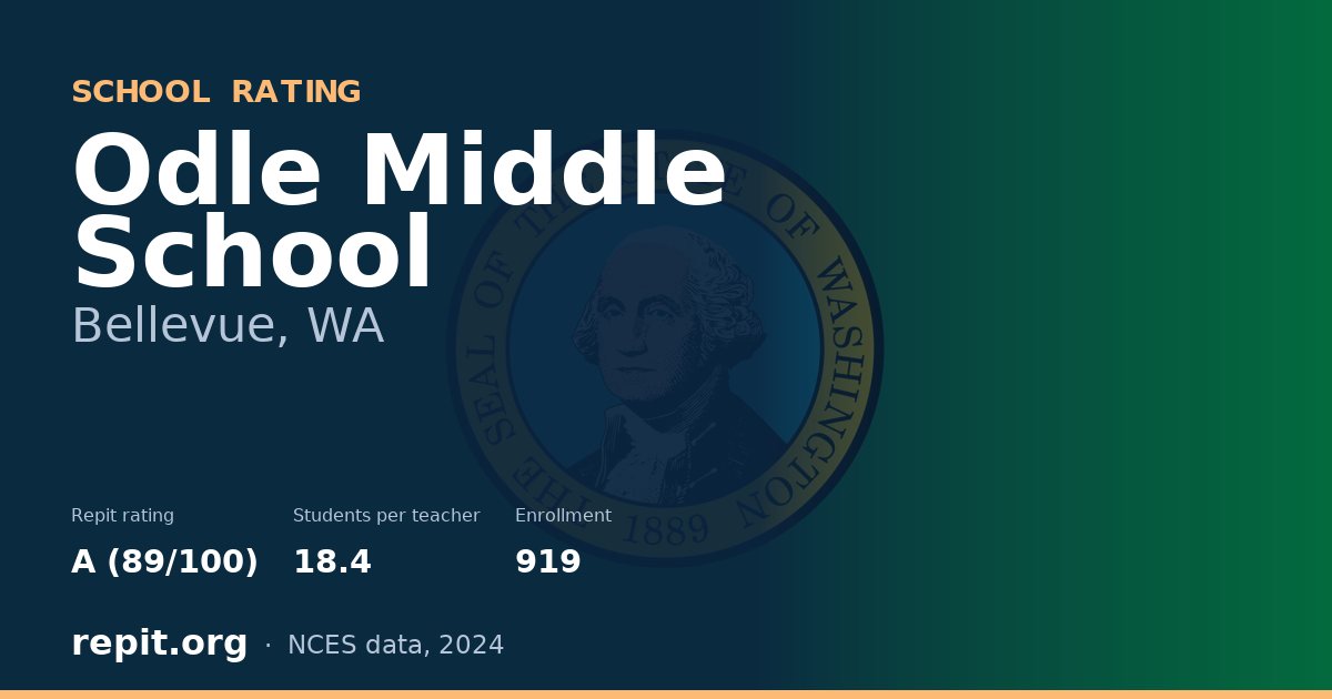 Odle Middle School, Bellevue, WA — Repit school rating A (89/100)