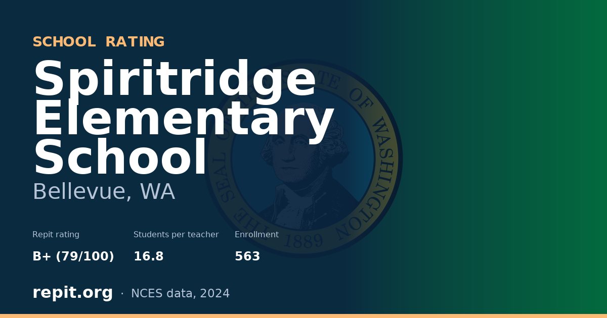 Spiritridge Elementary School, Bellevue, WA — Repit school rating B+ (79/100)