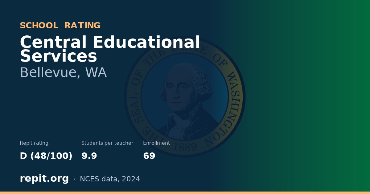 Central Educational Services, Bellevue, WA — Repit school rating D (48/100)