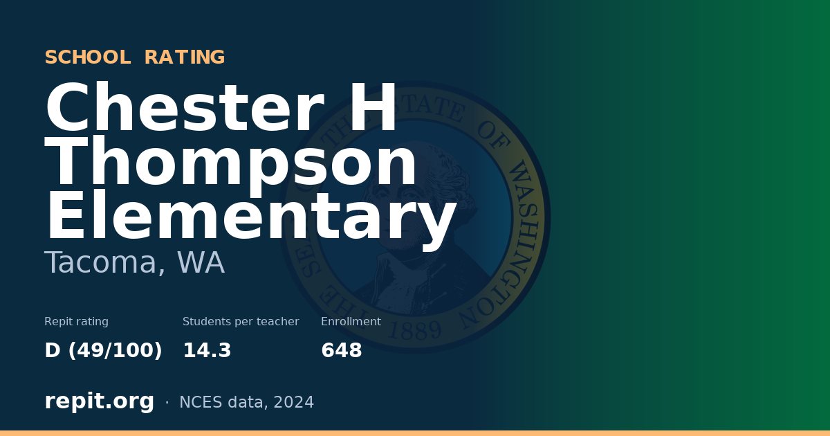 Chester H Thompson Elementary, Tacoma, WA — Repit school rating D (49/100)