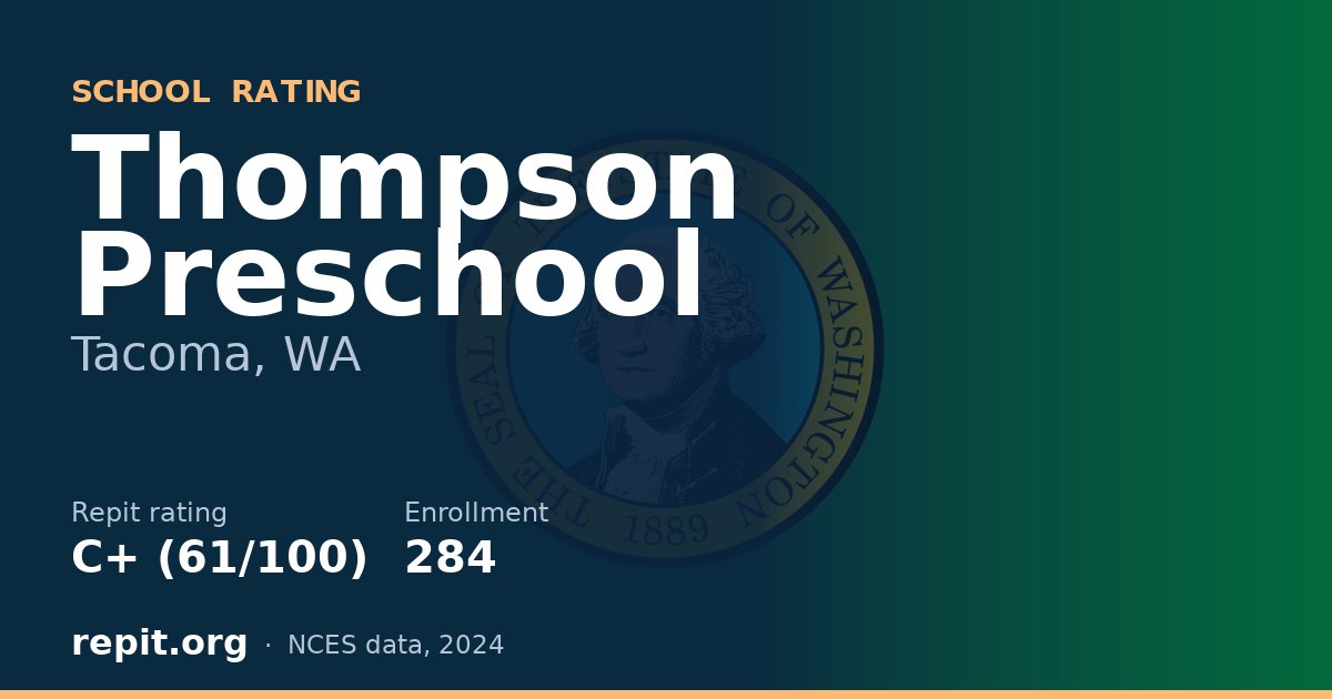 Thompson Preschool, Tacoma, WA — Repit school rating C+ (61/100)