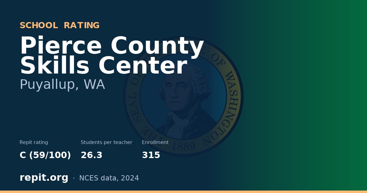 Pierce County Skills Center, Puyallup, WA — Repit school rating C (59/100)