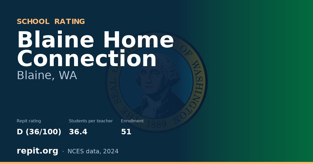 Blaine Home Connection, Blaine, WA — Repit school rating D (36/100)