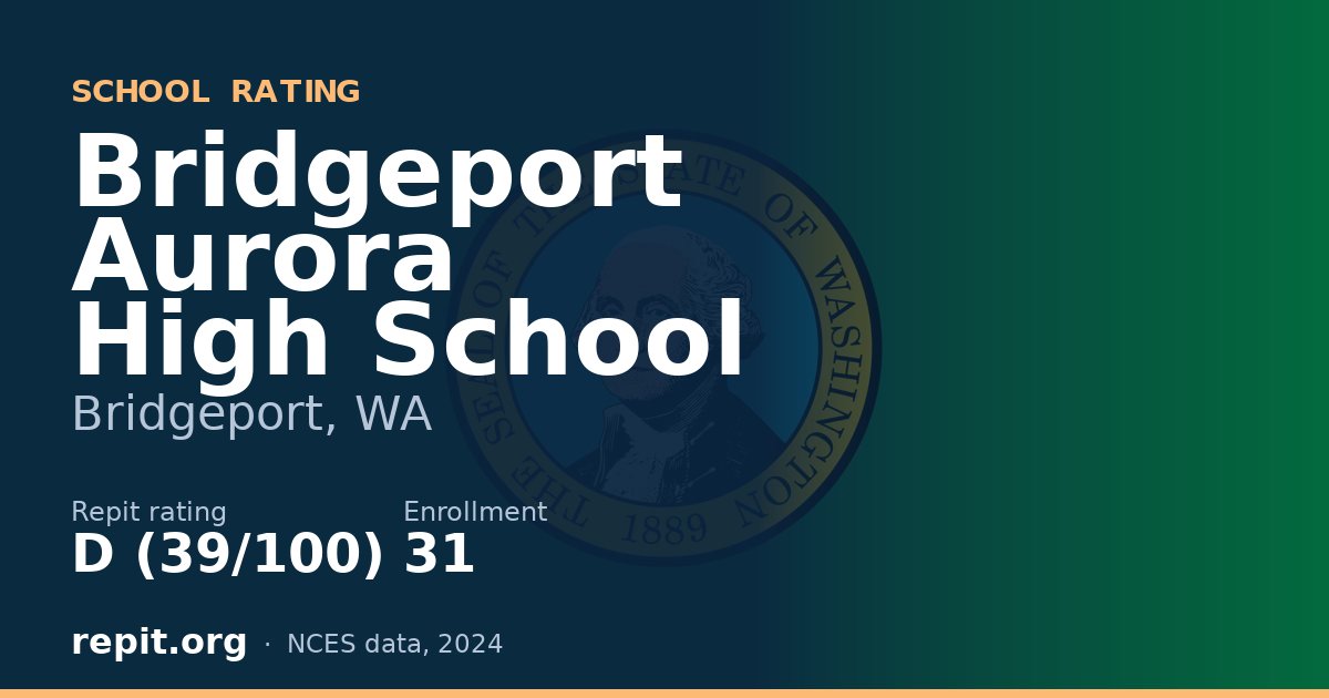 Bridgeport Aurora High School, Bridgeport, WA — Repit school rating D (39/100)