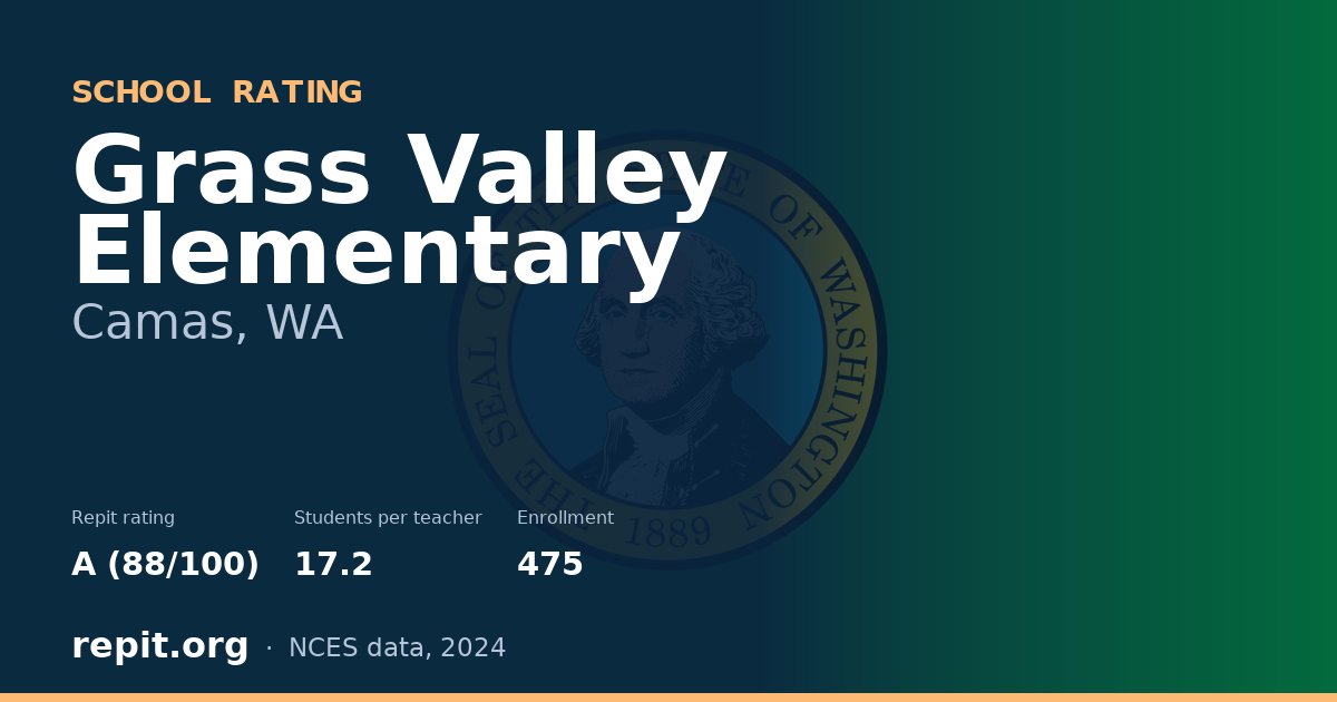 Grass Valley Elementary, Camas, WA — Repit school rating A (88/100)
