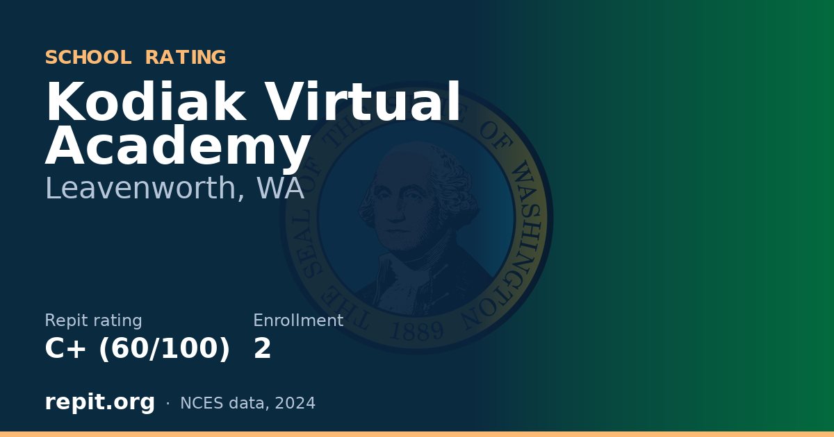 Kodiak Virtual Academy, Leavenworth, WA — Repit school rating C+ (60/100)