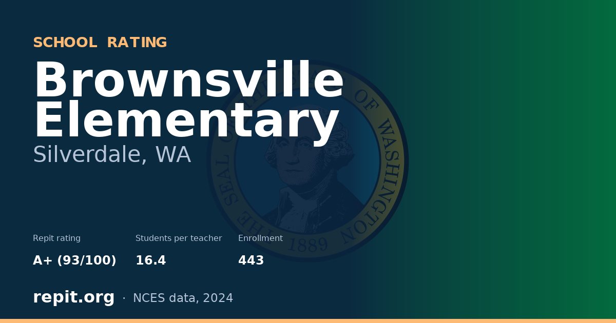 Brownsville Elementary, Silverdale, WA — Repit school rating A+ (93/100)