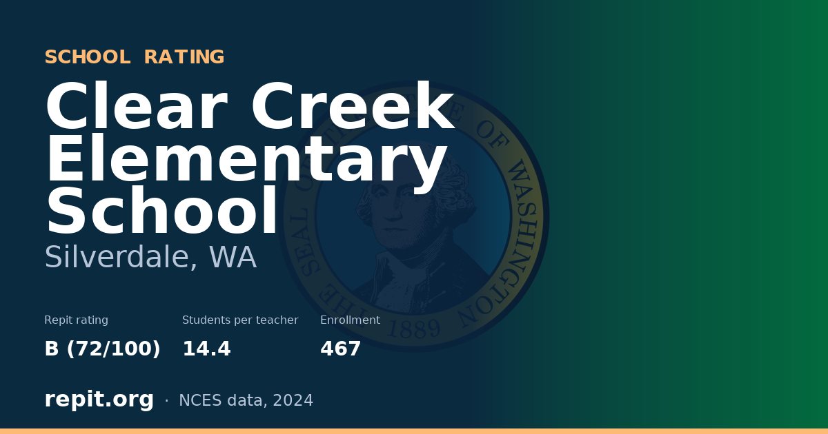 Clear Creek Elementary School, Silverdale, WA — Repit school rating B (72/100)