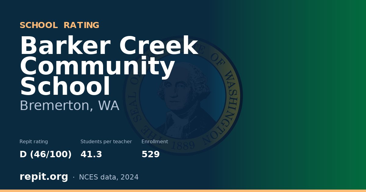 Barker Creek Community School, Bremerton, WA — Repit school rating D (46/100)