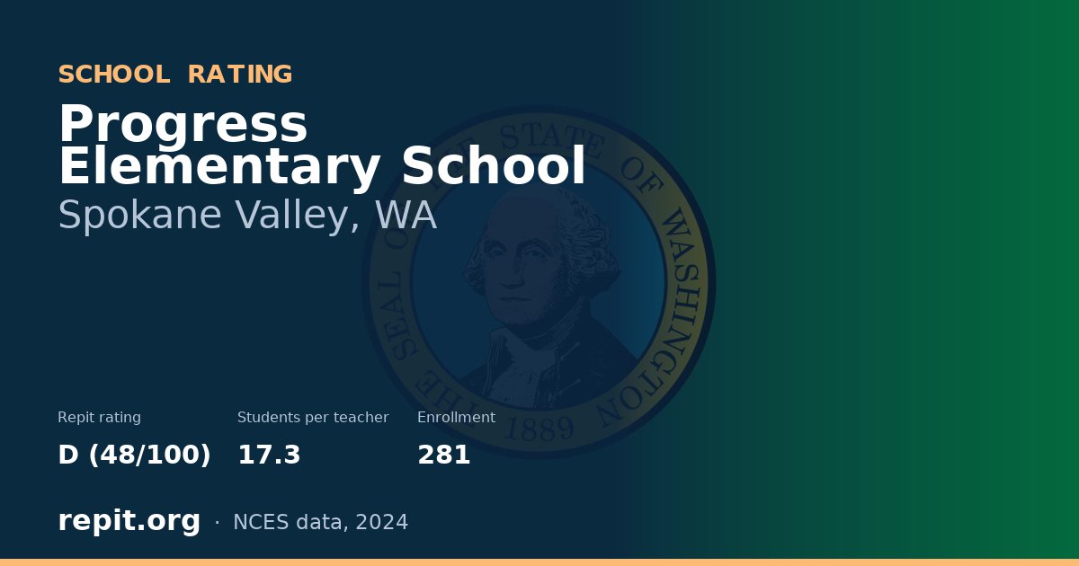 Progress Elementary School, Spokane Valley, WA — Repit school rating D (48/100)