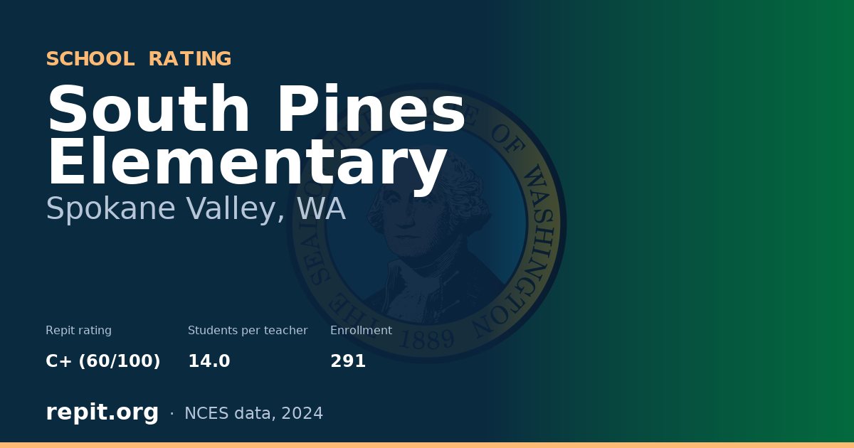 South Pines Elementary, Spokane Valley, WA — Repit school rating C+ (60/100)