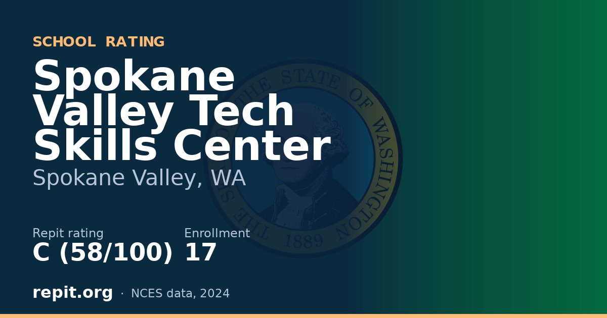 Spokane Valley Tech Skills Center, Spokane Valley, WA — Repit school rating C (58/100)