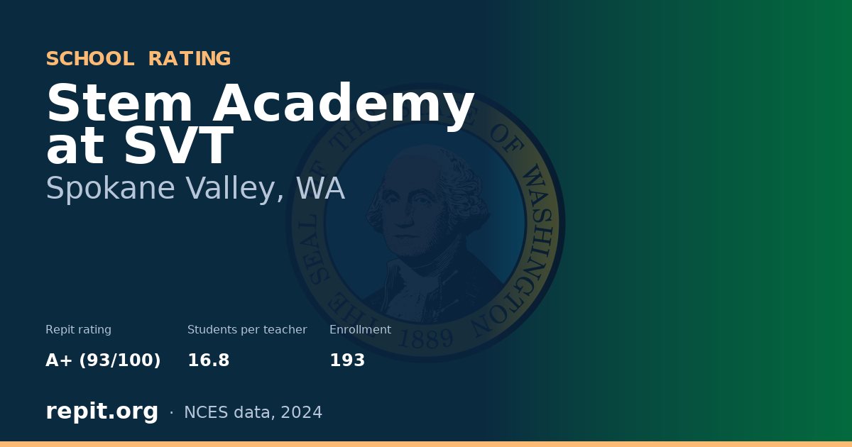 Stem Academy at SVT, Spokane Valley, WA — Repit school rating A+ (93/100)