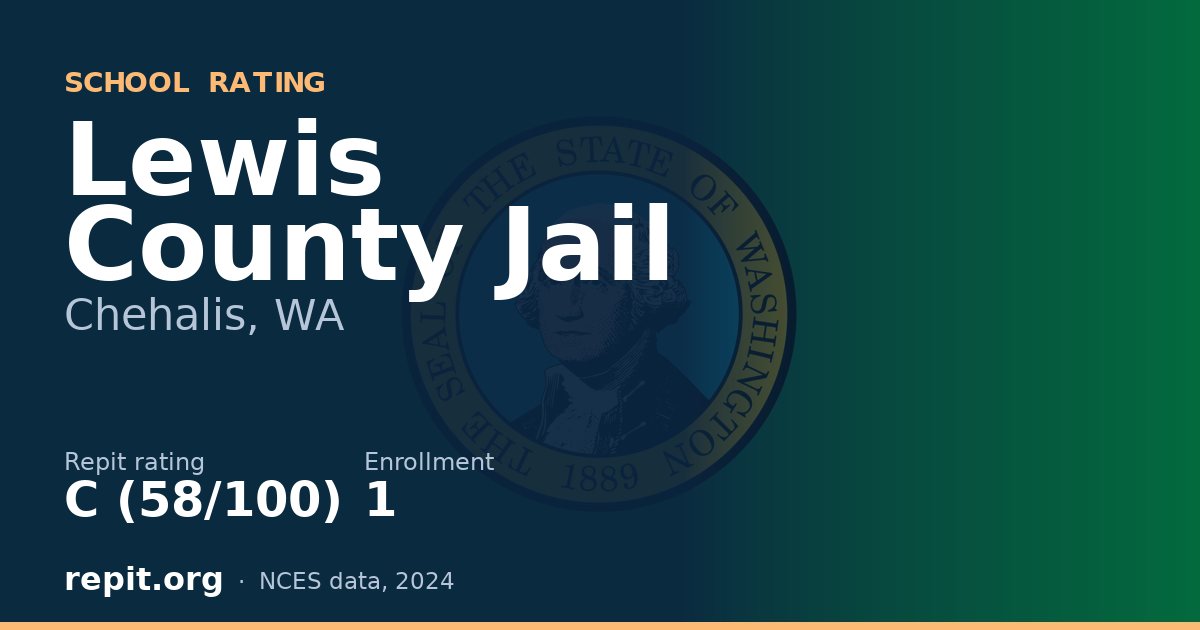 Lewis County Jail, Chehalis, WA — Repit school rating C (58/100)