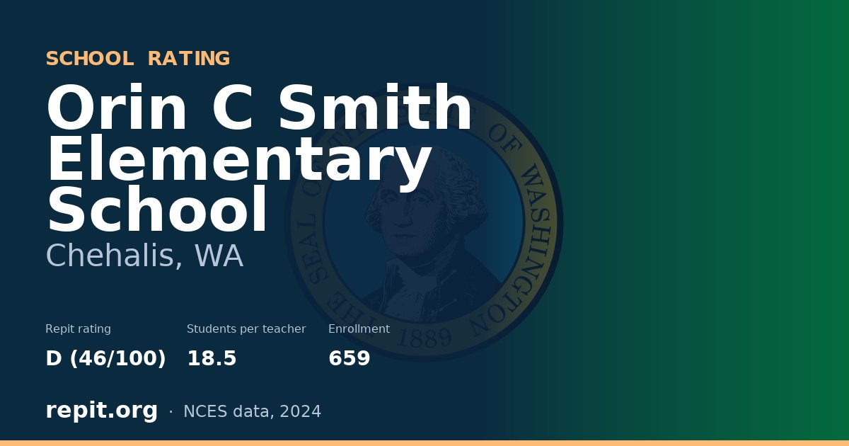 Orin C Smith Elementary School, Chehalis, WA — Repit school rating D (46/100)