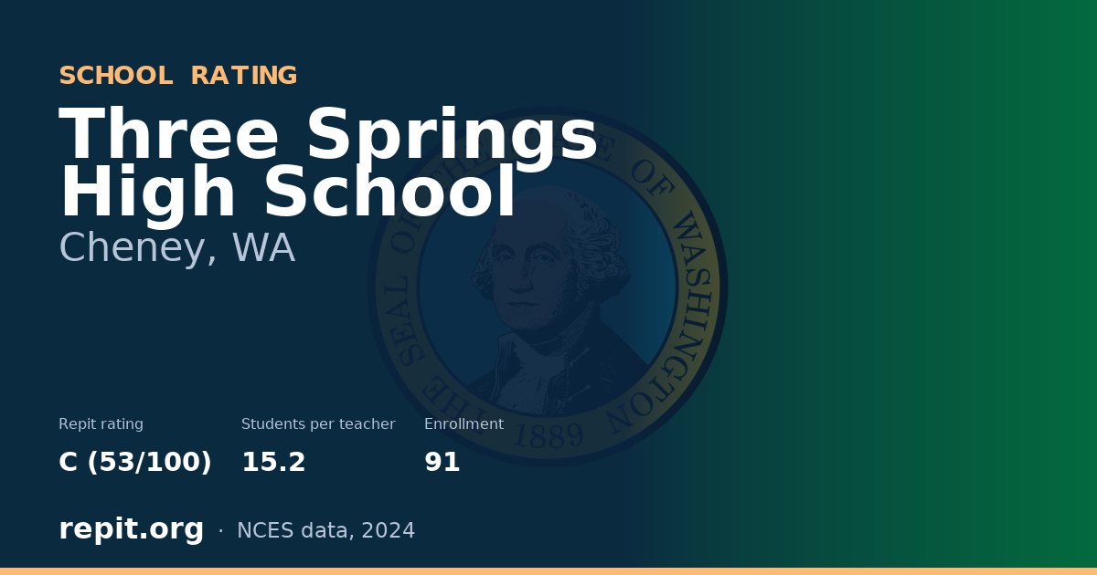 Three Springs High School, Cheney, WA — Repit school rating C (53/100)