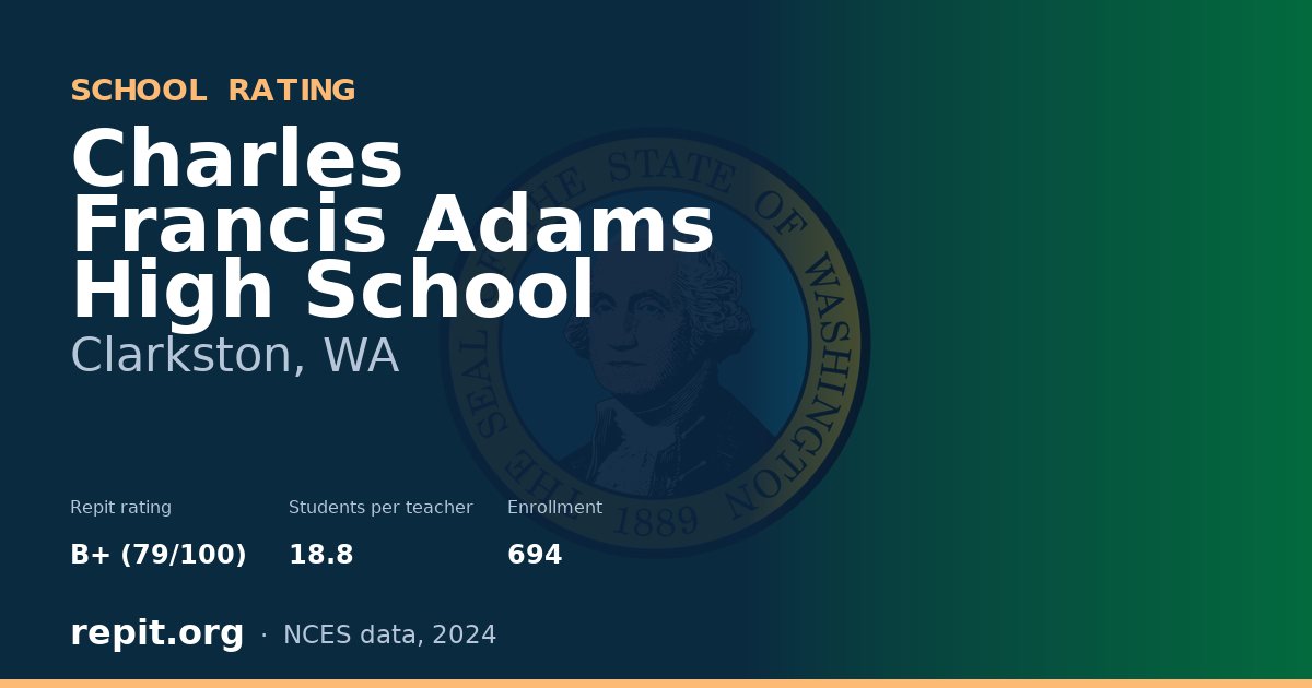 Charles Francis Adams High School, Clarkston, WA — Repit school rating B+ (79/100)