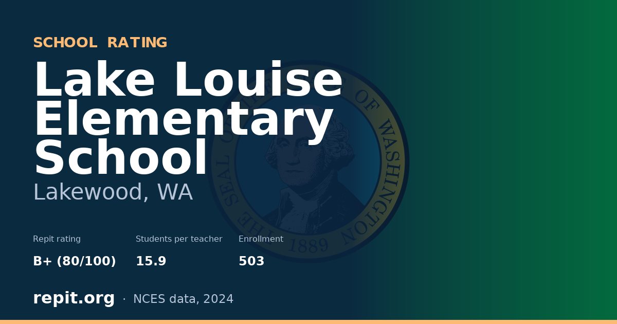 Lake Louise Elementary School, Lakewood, WA — Repit school rating B+ (80/100)