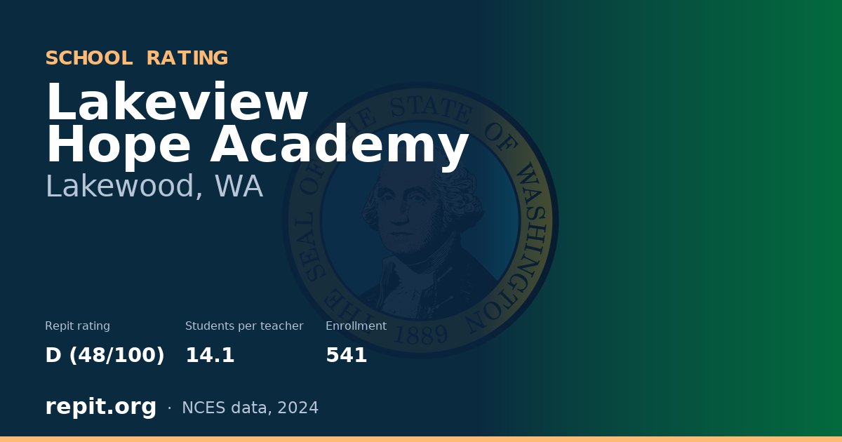 Lakeview Hope Academy, Lakewood, WA — Repit school rating D (48/100)