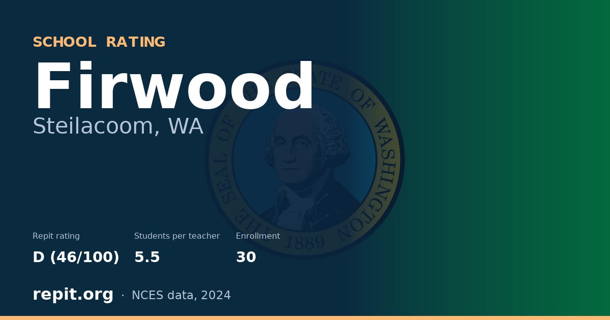 Firwood, Steilacoom, WA — Repit school rating D (46/100)