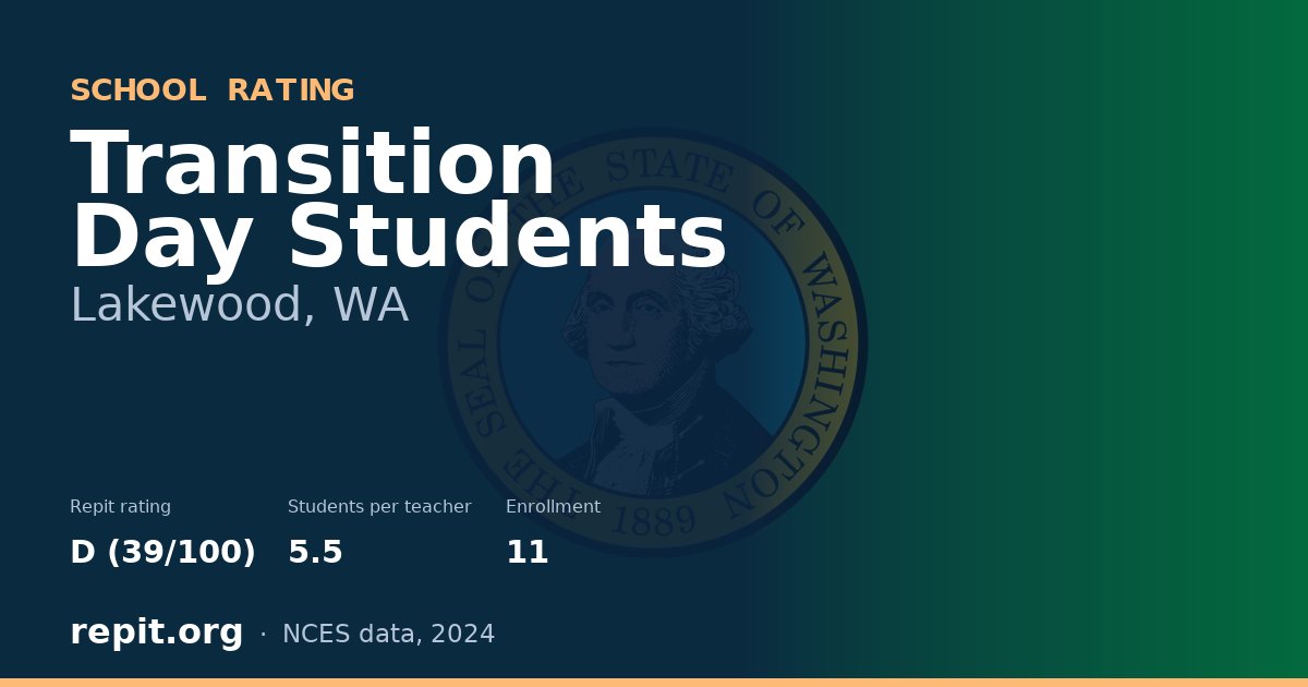 Transition Day Students, Lakewood, WA — Repit school rating D (39/100)