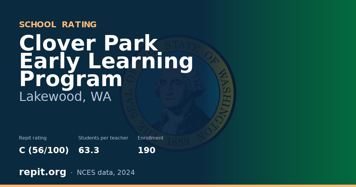 Clover Park Early Learning Program, Lakewood, WA — Repit school rating C (56/100)